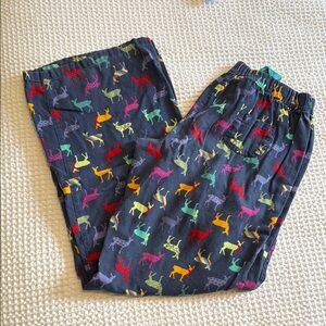 Colorful Reindeer Print Pajama Pants